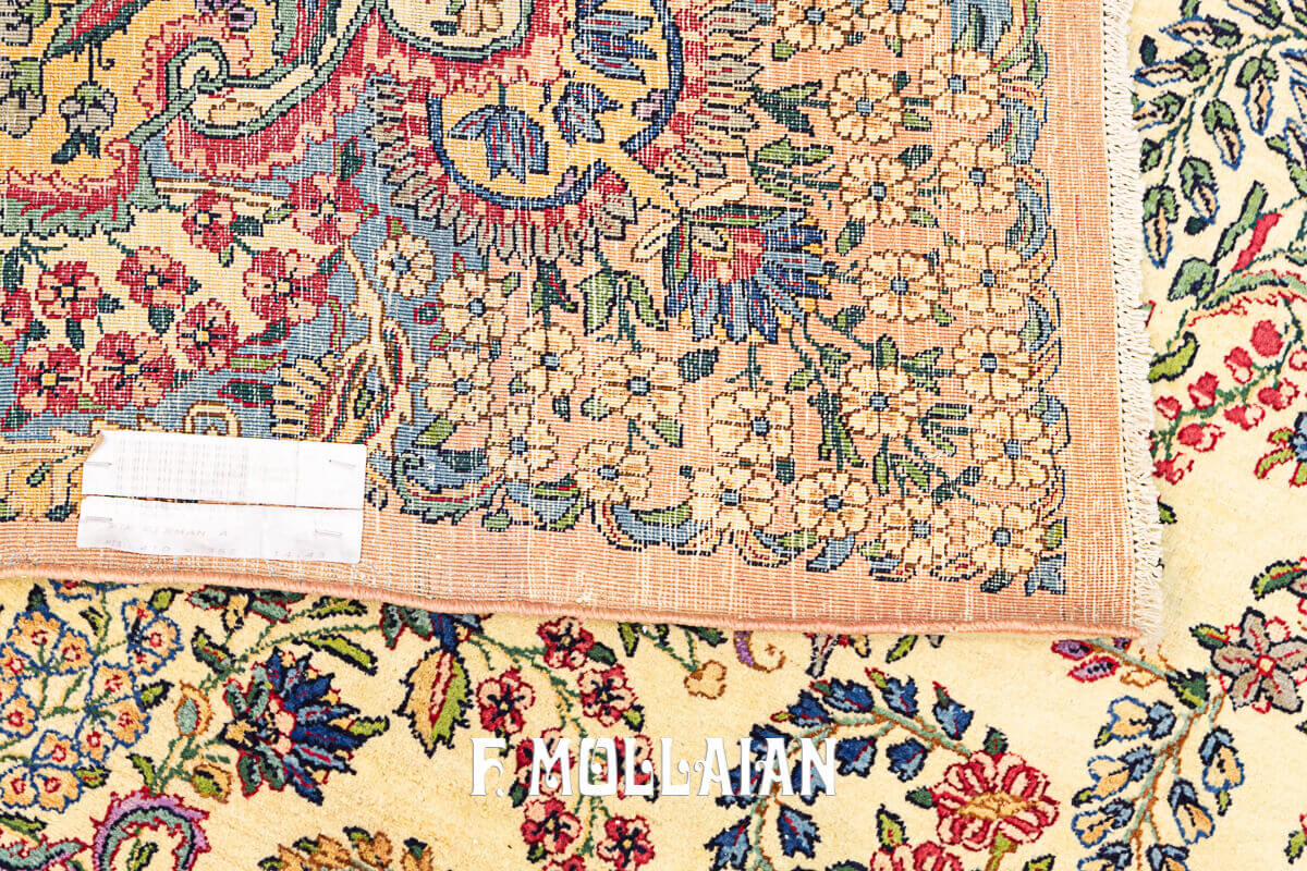 Tappeto Grade Kerman Persiano Antico con Disegno Floreale n°:76421505
